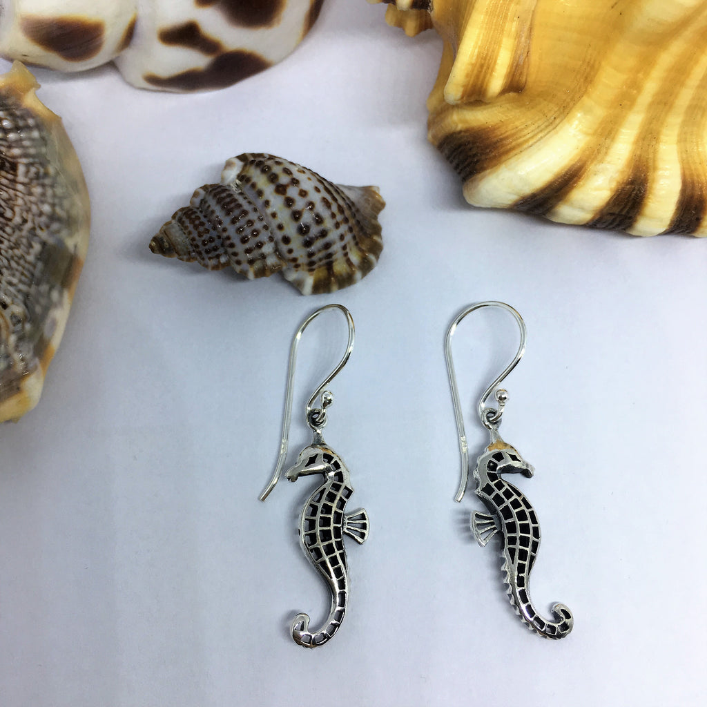 Silver Seahorse Earrings - VE291