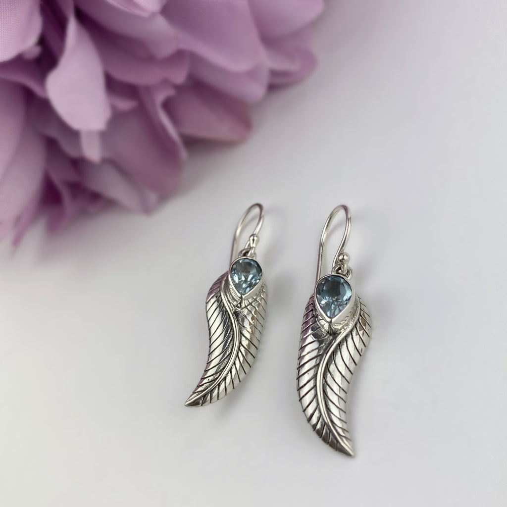 Blue Feather Earrings - VE689