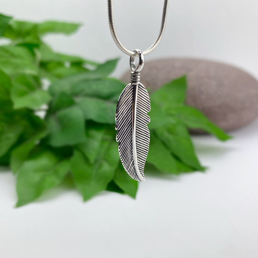 Silver Feather Pendant - VP173