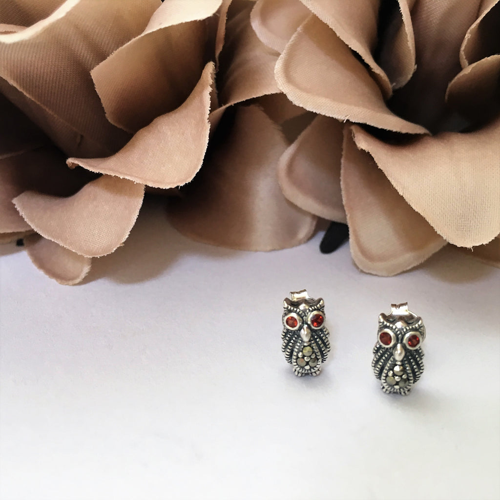 Ancient Owl Stud Earrings - VE266